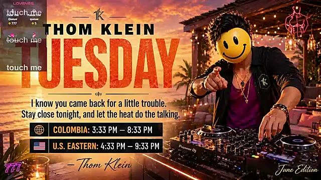 Snapshot of thomklein chatting on 07/14/26, 08:37 thomklein online show from 07/14/26, 08:37