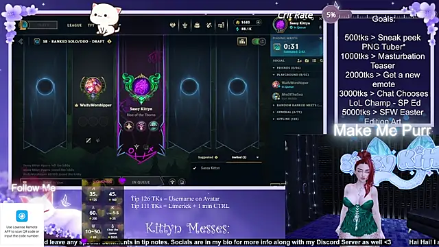 Snapshot of SassyKittyn chatting on 03/17/25, 07:02 SassyKittyn online show from 03/17/25, 07:02