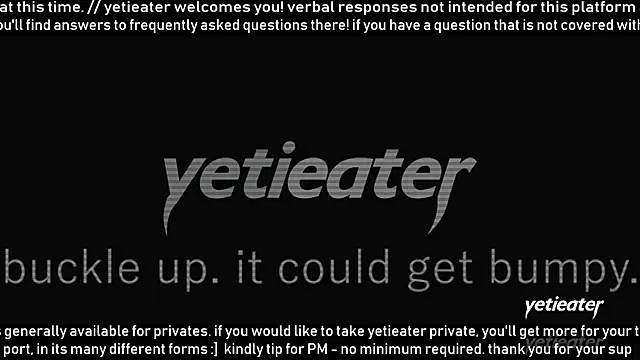 Snapshot of yetieater chatting on 06/25/26, 08:25 yetieater online show from 06/25/26, 08:25