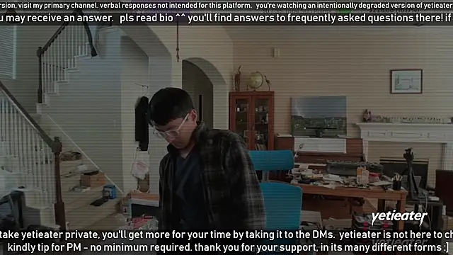 Snapshot of yetieater chatting on 01/21/25, 08:54 yetieater online show from 01/21/25, 08:54