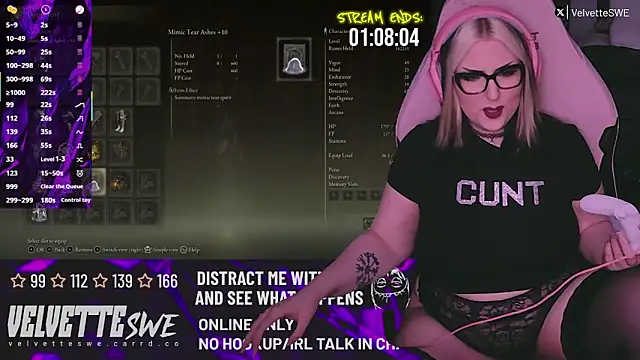 Snapshot of VelvetteSWE chatting on 07/07/26, 05:27 VelvetteSWE online show from 07/07/26, 05:27