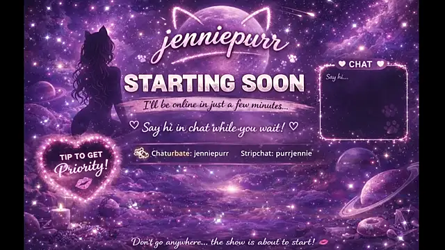 purrjennie online show from 03/31/26, 09:00